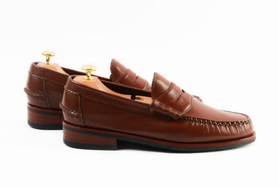 The Grand Penny Loafers - Chestnut Brown - Marquina Shoemaker