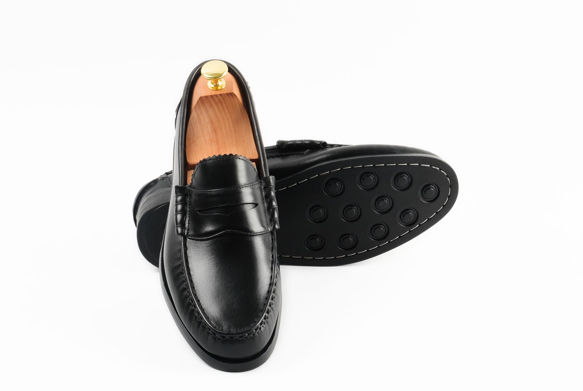 The Grand Penny Loafers - Black Noir - Marquina Shoemaker
