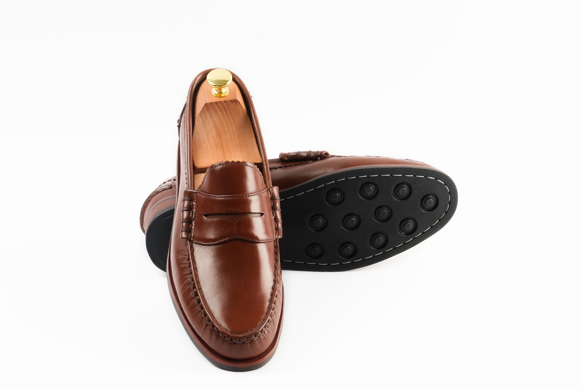 The Grand Penny Loafers - Chestnut Brown - Marquina Shoemaker