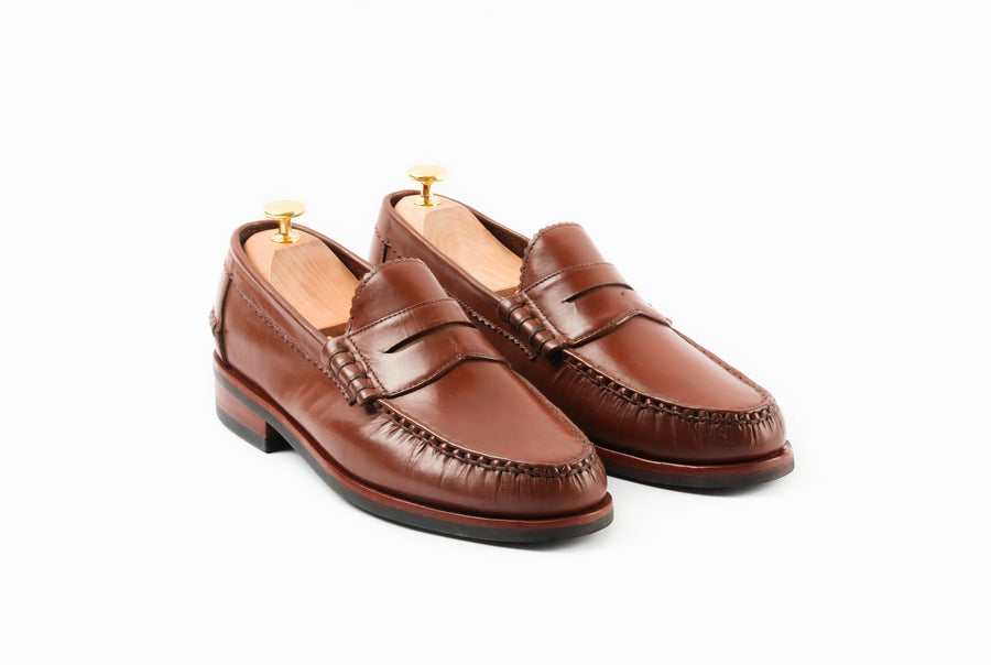 The Grand Penny Loafers - Chestnut Brown - Marquina Shoemaker