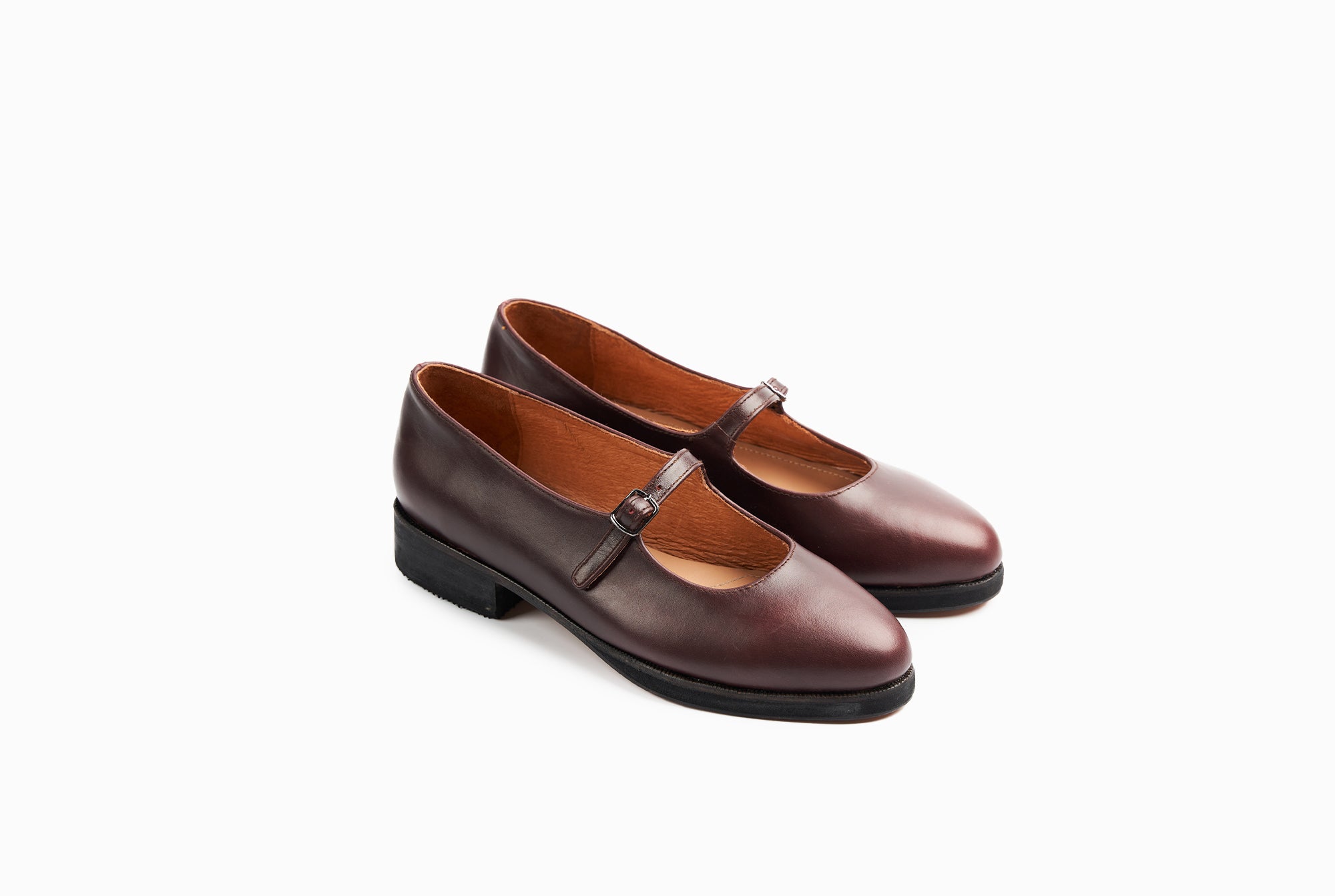 Women's Mary Jane Flats in Oxblood Burgundy Marquina Shoemaker