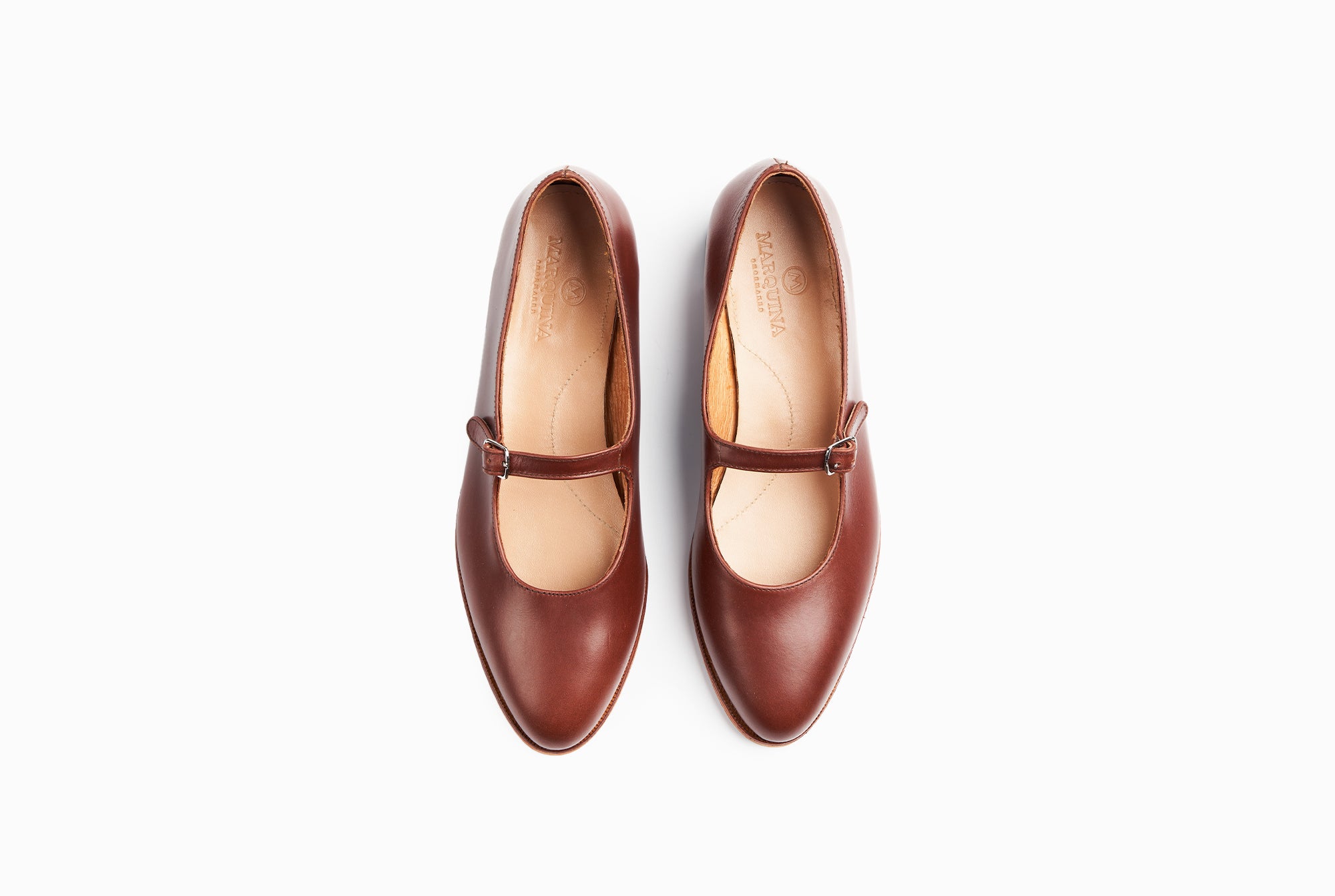 Women's Mary Jane Flats in Chestnut Brown Marquina Shoemaker