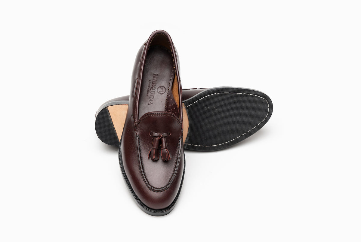 The Bonnie Tassel Loafers - Oxblood Burgundy - Marquina Shoemaker