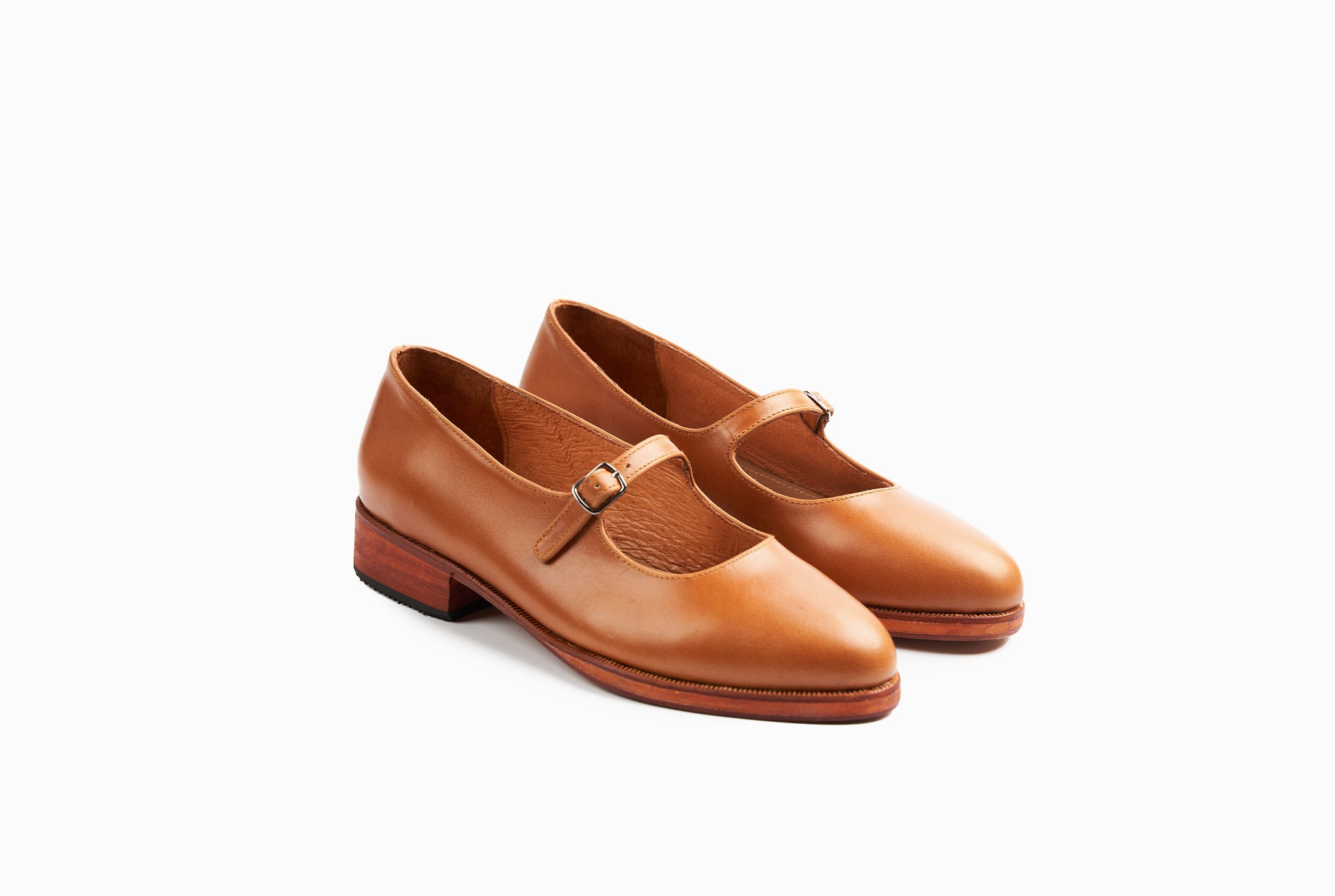 Women s Mary Jane Flats in Cognac Tan Marquina Shoemaker