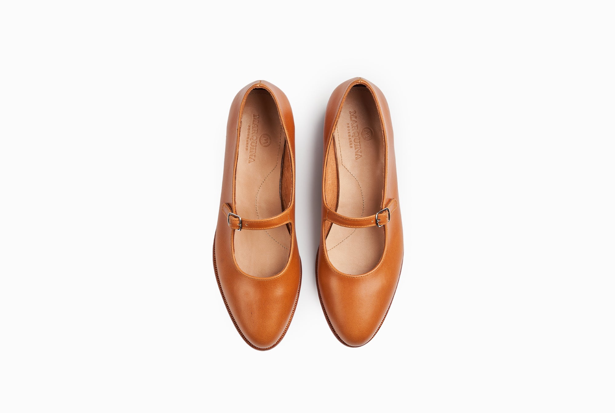 Mary Jane Flats Cognac Tan